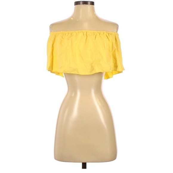 Yellow Crop Top l SIZE S - Picture 1 of 7